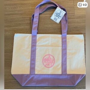 LARGE Trader Joe’s Lavender Canvas Tote Bag